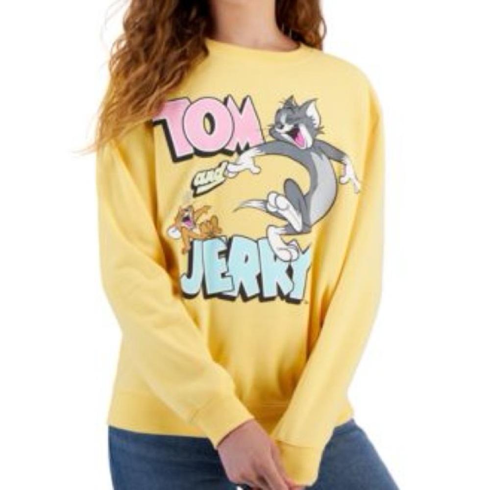 Love Tribe Women's Yellow Tom and Jerry Sweater